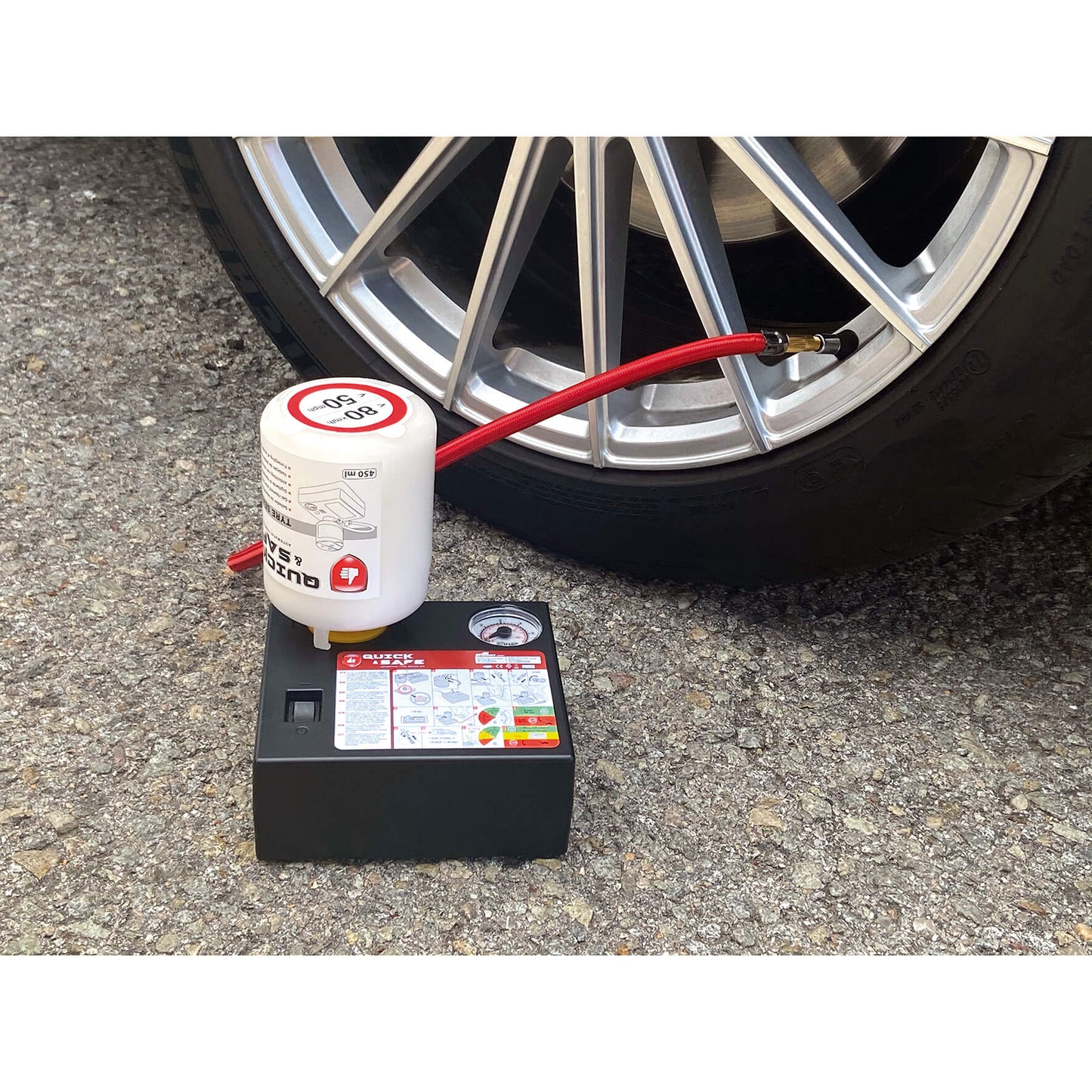 KIT reparador de Furos 450ml + Compressor QUICK & SAFE