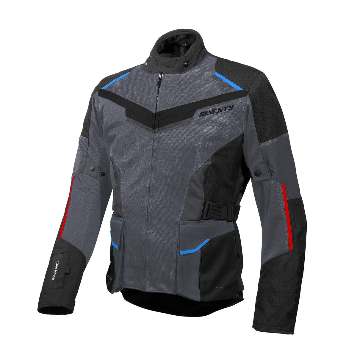 Jaqueta Masculina Seventy SD-JT70 Atacama Cinza-Vermelho-Azul