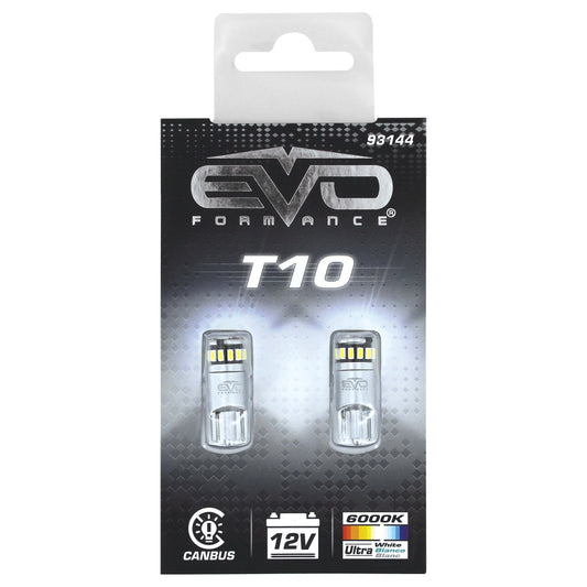 Lâmpada CANBUS LEDS T10 EVO C/ 5 Leds 12V 2.5W Branco Base w2,1x9,5d 2PCS