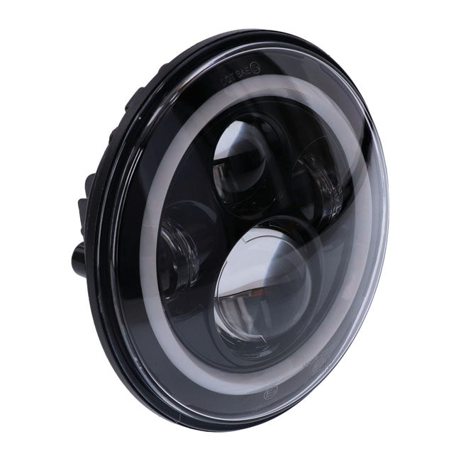 Farol LED brilhante de 7". Preto