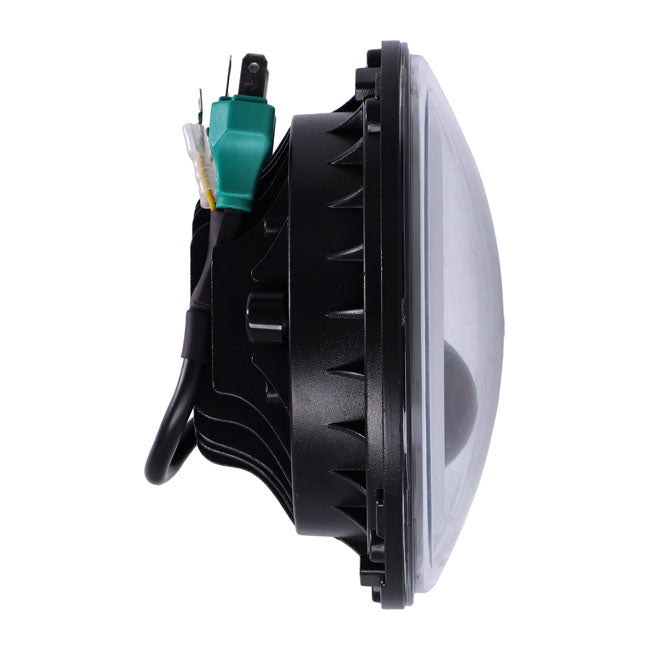 Farol LED brilhante de 7". Preto