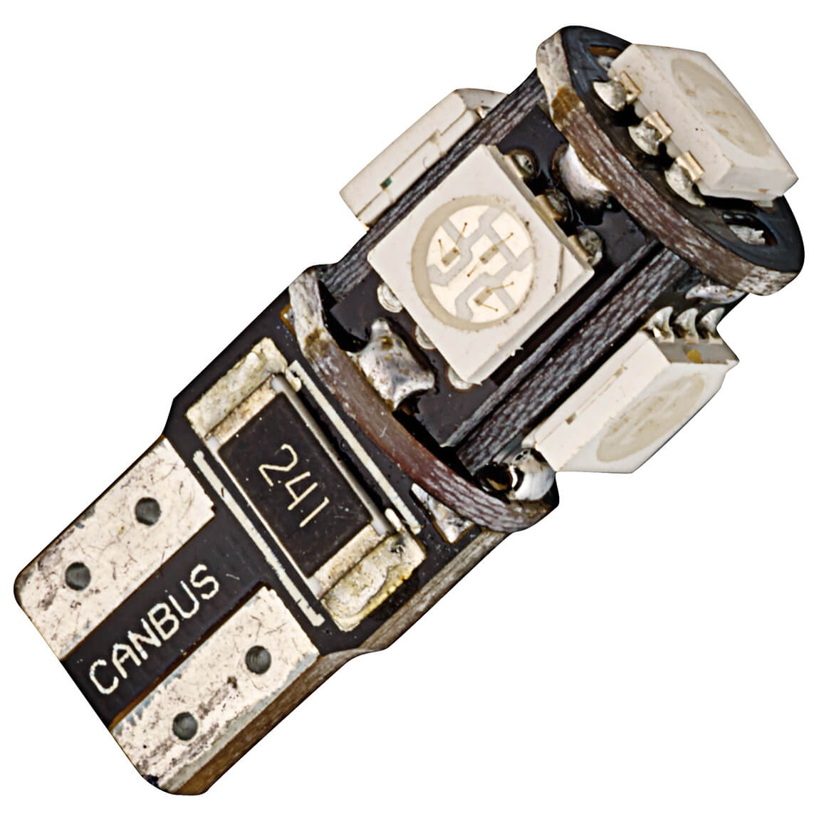 Lâmpada CANBUS LEDS T10 EVO C/ 5 Leds 12V 2.5W Azul  Base W2,1x9,5d 2PCS