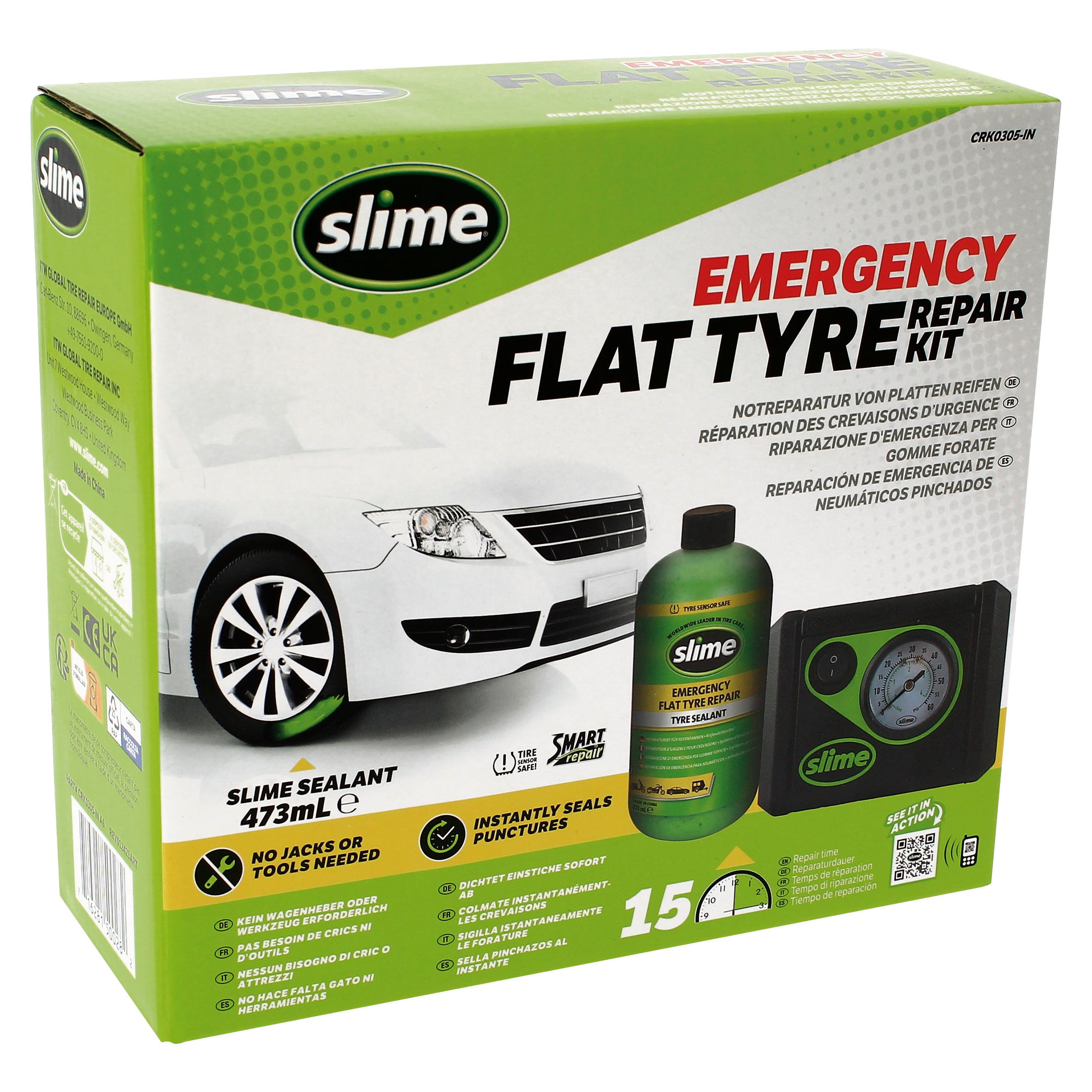 KIT DE COMPRESSOR SLIME +473ml SELANTE