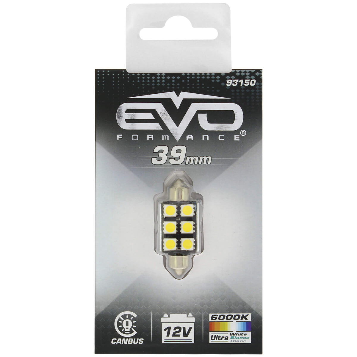 Lâmpada C5W EVO C/4 Leds Ultra Luminosa 12V SV8.5 39mm