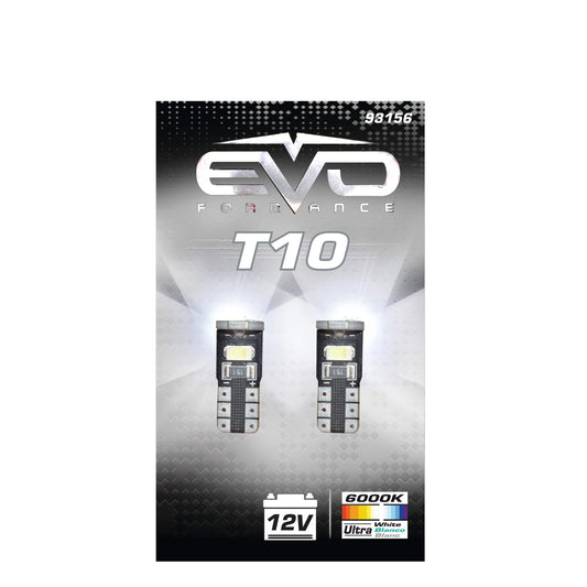 Lâmpada CANBUS LEDS EVO T10 C/ 4 Leds Brancos 12V Base W2,1x9,5d  2PCS
