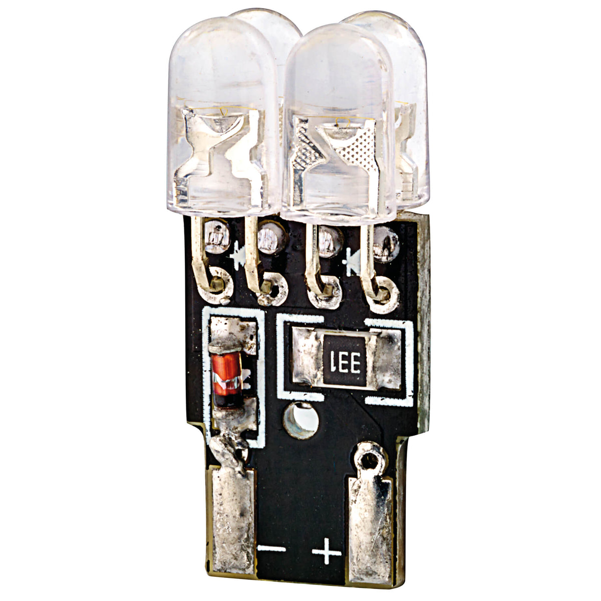 Lâmpada CANBUS LEDS EVO T10 Xenon C/ 4 Leds Azuis + 2 Brancos 12V Base W2,1x9, 5d 2PCS