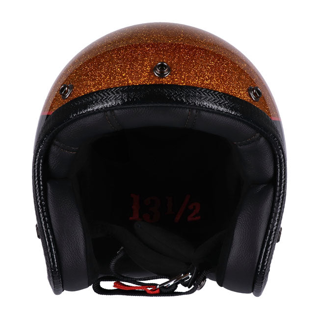 Capacete balde de caveira 13 1/2 Floco de metal superior