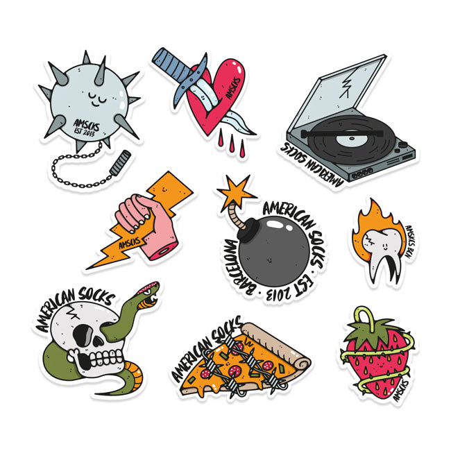 Pacote de adesivos destruídos da American Socks