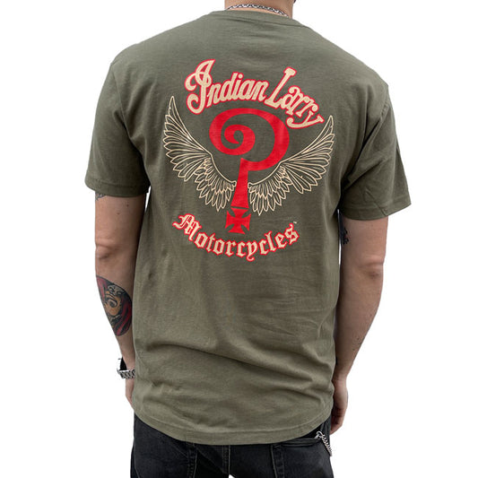 Camiseta indiana Larry Logo verde exército
