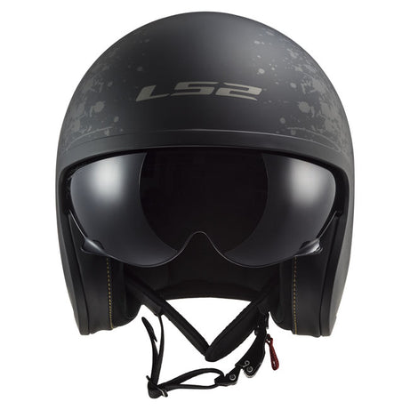 Capacete LS2 Spitfire II preto Flag preto mate