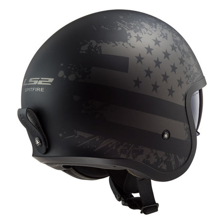Capacete LS2 Spitfire II preto Flag preto mate