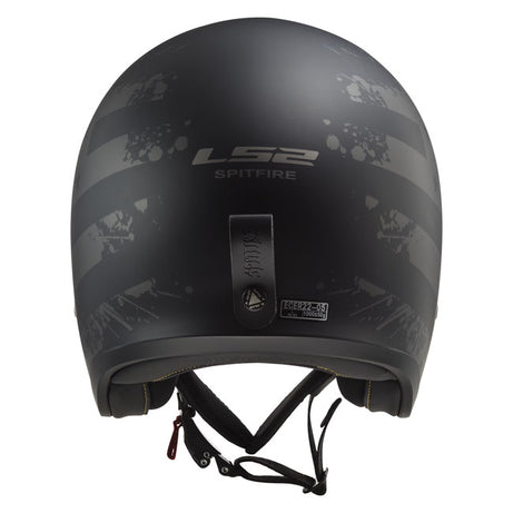 Capacete LS2 Spitfire II preto Flag preto mate