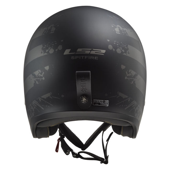Capacete LS2 Spitfire II preto Flag preto mate