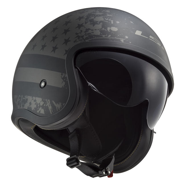 Capacete LS2 Spitfire II preto Flag preto mate