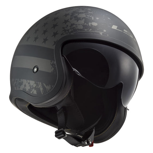 Capacete LS2 Spitfire II preto Flag preto mate