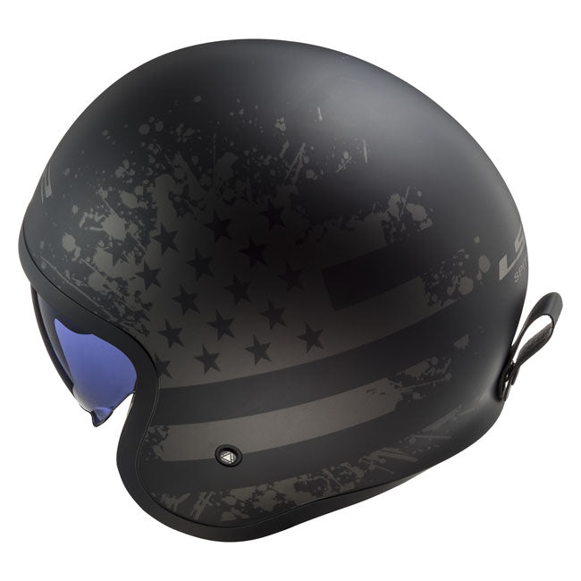 Capacete LS2 Spitfire II preto Flag preto mate