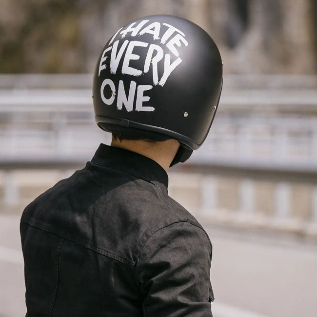 Capacete DMD Retro Eu odeio todo mundo