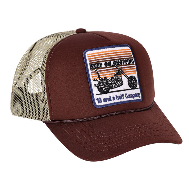 Boné trucker 13 1/2 Keep On Chopping marrom/cáqui