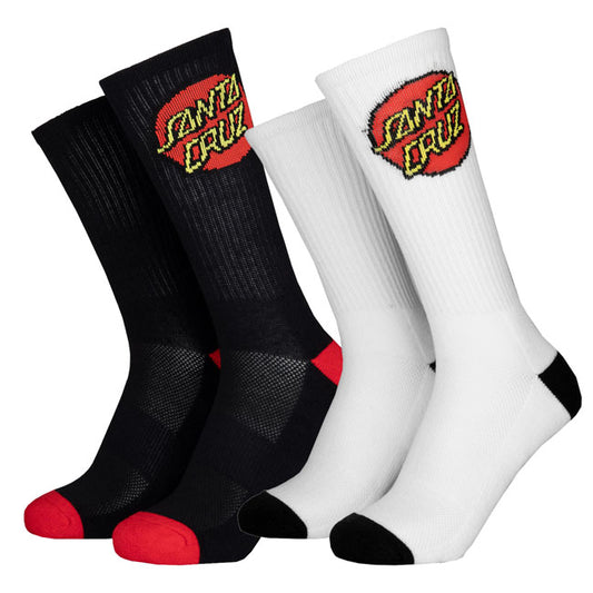 Meias Santa Cruz Classic Dot brancas e pretas