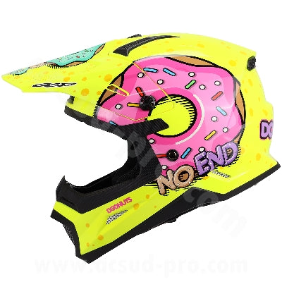 Capacete Infantil Cross Noend Donuts Amarela