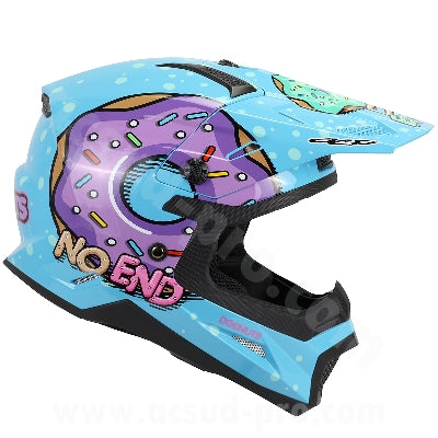 Capacete Infantil Cross Noend Donuts Azul
