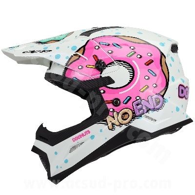 Capacete Infantil Cross Noend Donuts Branca