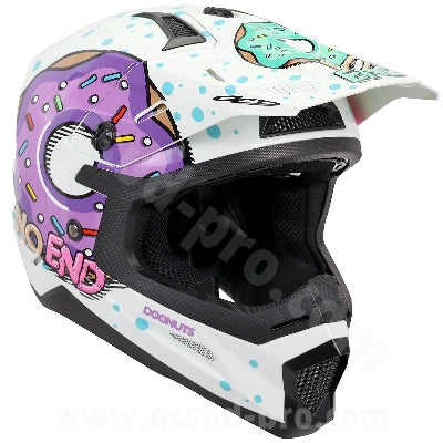 Capacete Infantil Cross Noend Donuts Branca