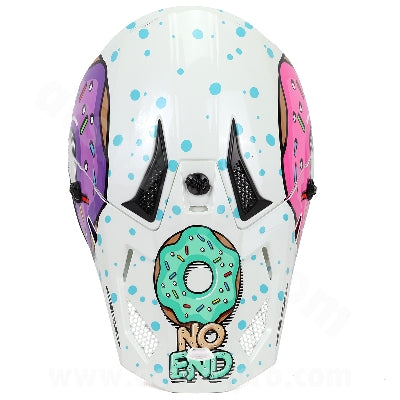 Capacete Infantil Cross Noend Donuts Branca