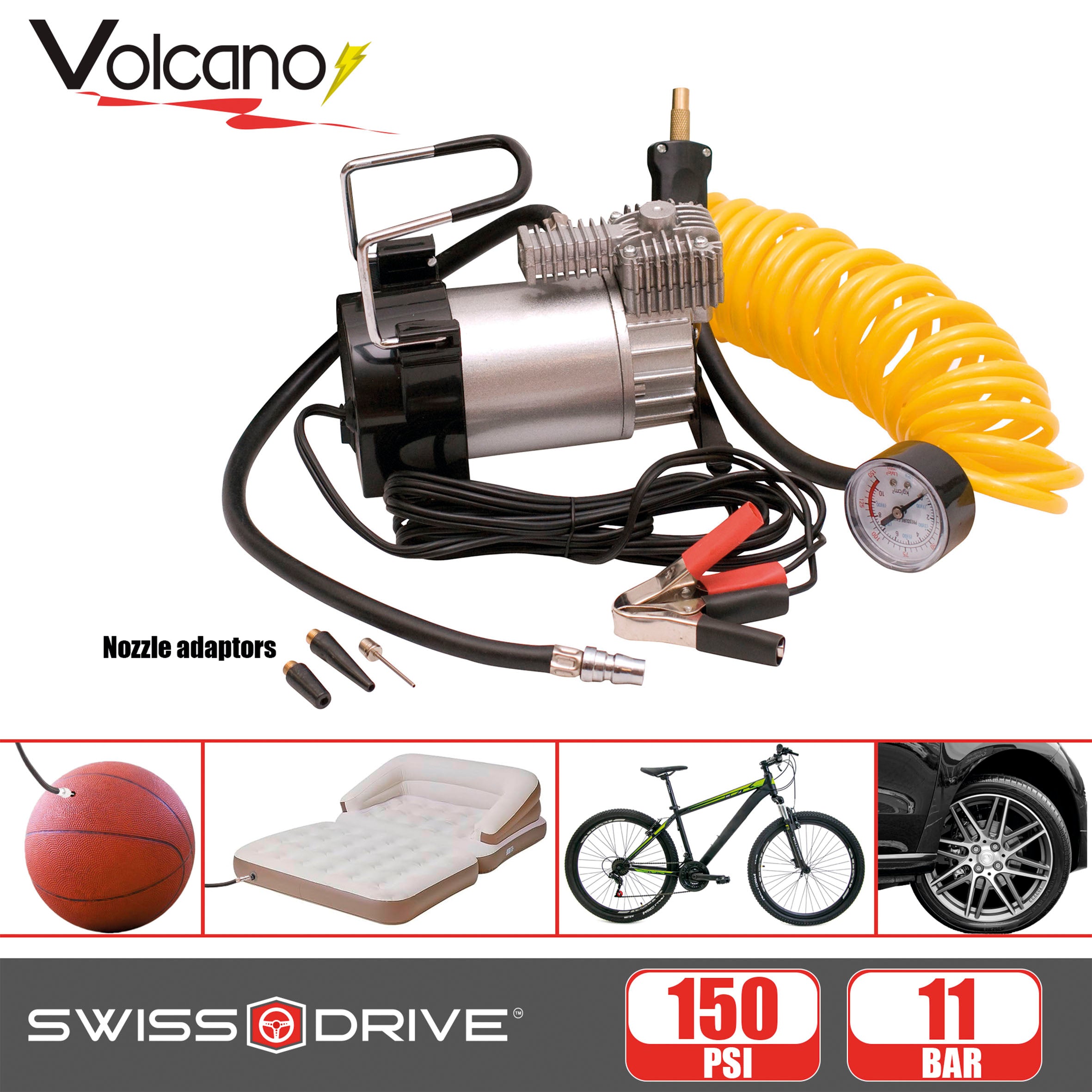 Compressor Ar Pneus Profissional AHT- 626V DC-12V 150 PSI