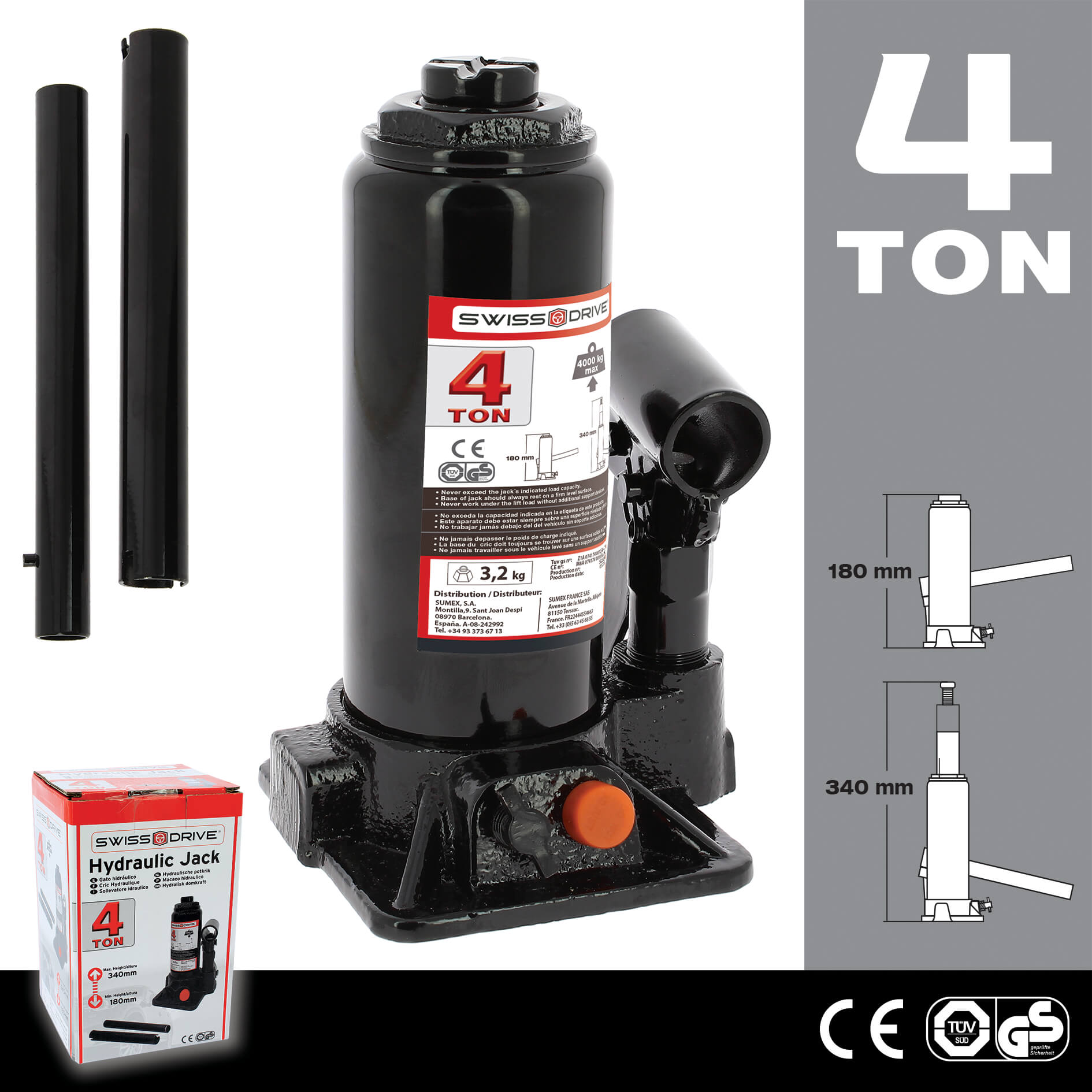 Macaco Hidráulico 4 Toneladas