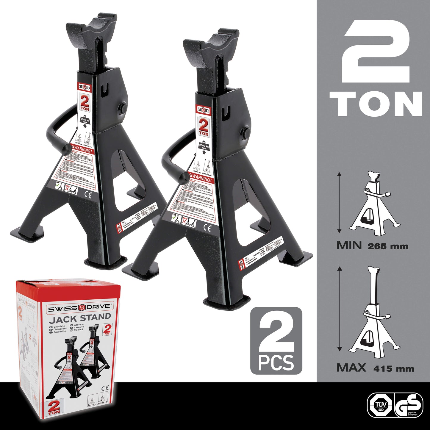 Conjunto de Cavaletes 2 Toneladas SWISS DRIVE