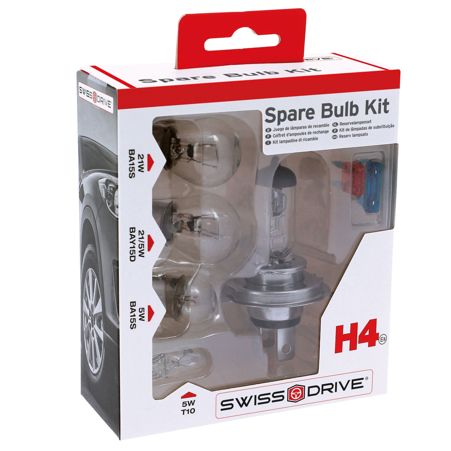 Conjunto de Lâmpadas Homologadas SWISS DRIVE H4 12V 7 Peças