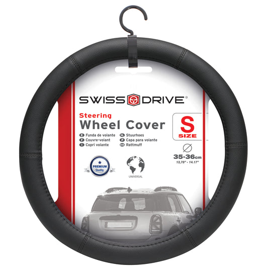 Capa de Volante AUTO " CAR +" em PVC Negra Tamanho S 35-36 cm