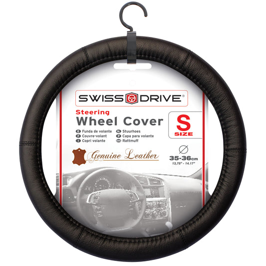 Capa de Volante AUTO " CAR +" em Pele Negra Tamanho S 35-36 cm