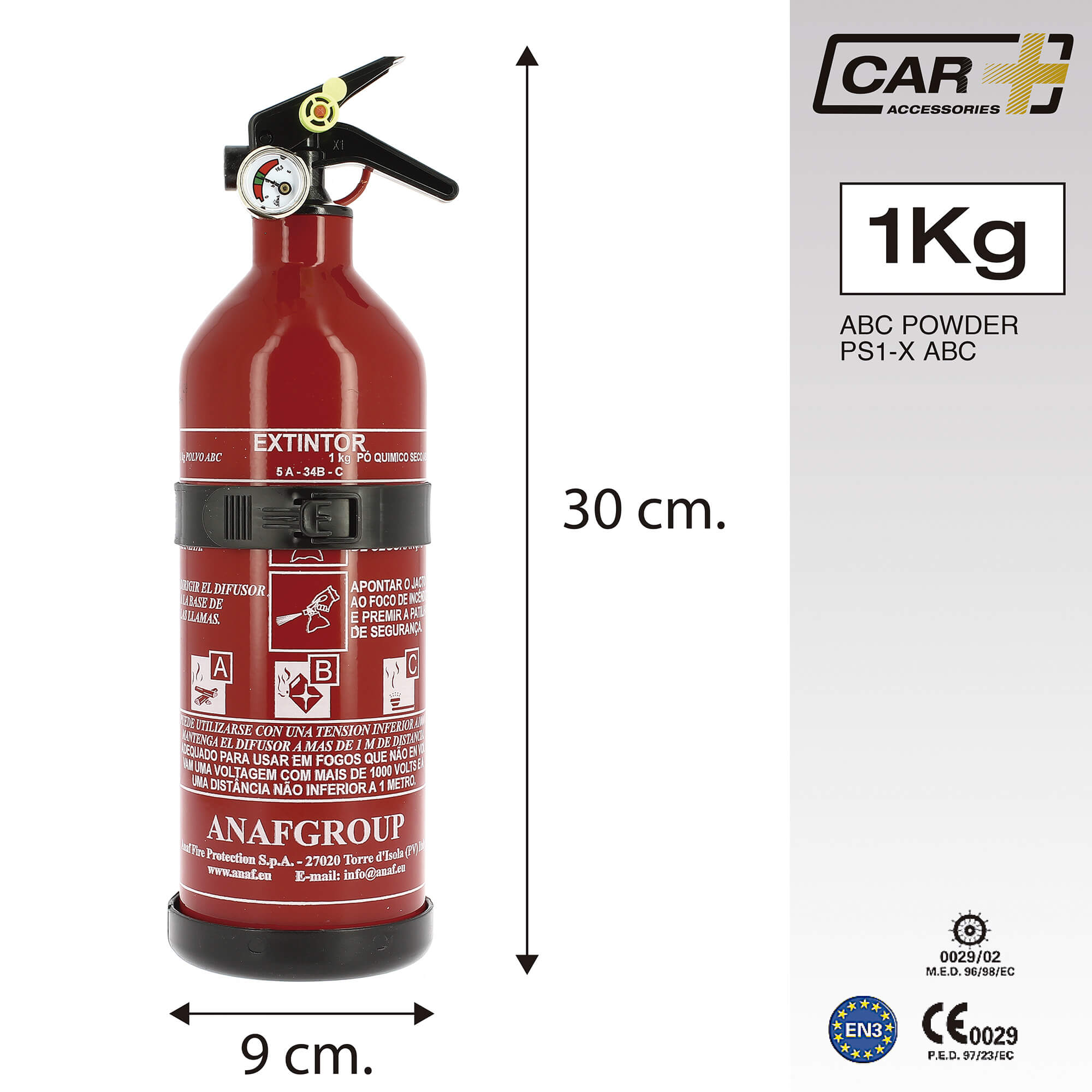 Extintor Pó Químico 1 KG C/ Manómetro CAR +