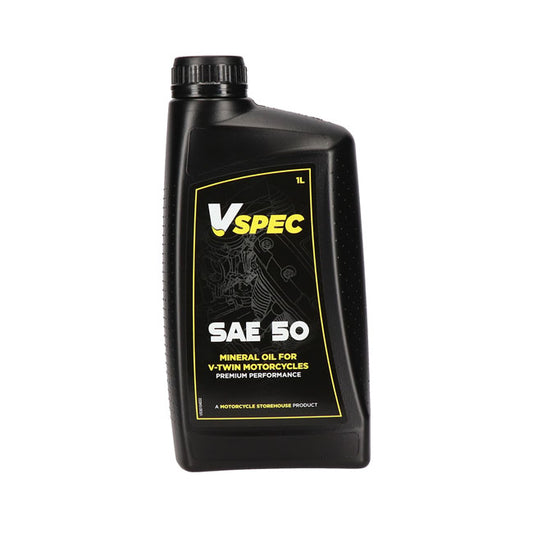 Óleo de motor Vspec, SAE 50 (mineral). Garrafa de 1 litro.