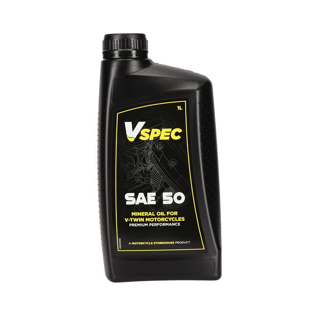 Óleo de motor Vspec, SAE 50 (mineral). Garrafa de 1 litro.