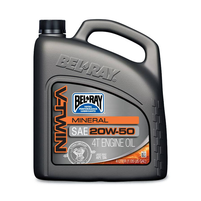 Óleo de Motor mineral Bel-Ray V-Twin, 20W50. 4L