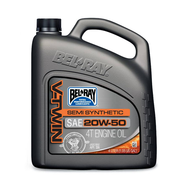 Óleo de Motor semi sintético Bel-Ray V-Twin, 20W50. 4L