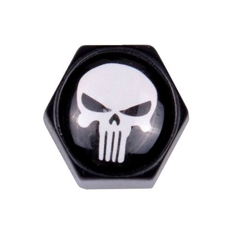 Trik Topz, tampas de Válvula Block Skull. Preto/branco