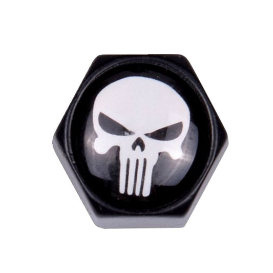 Trik Topz, tampas de Válvula Block Skull. Preto/branco