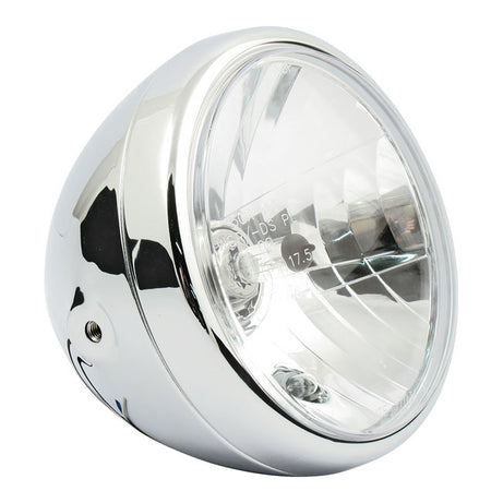 Farol Moto Reno 7" H4. sem anel halo. Cromado