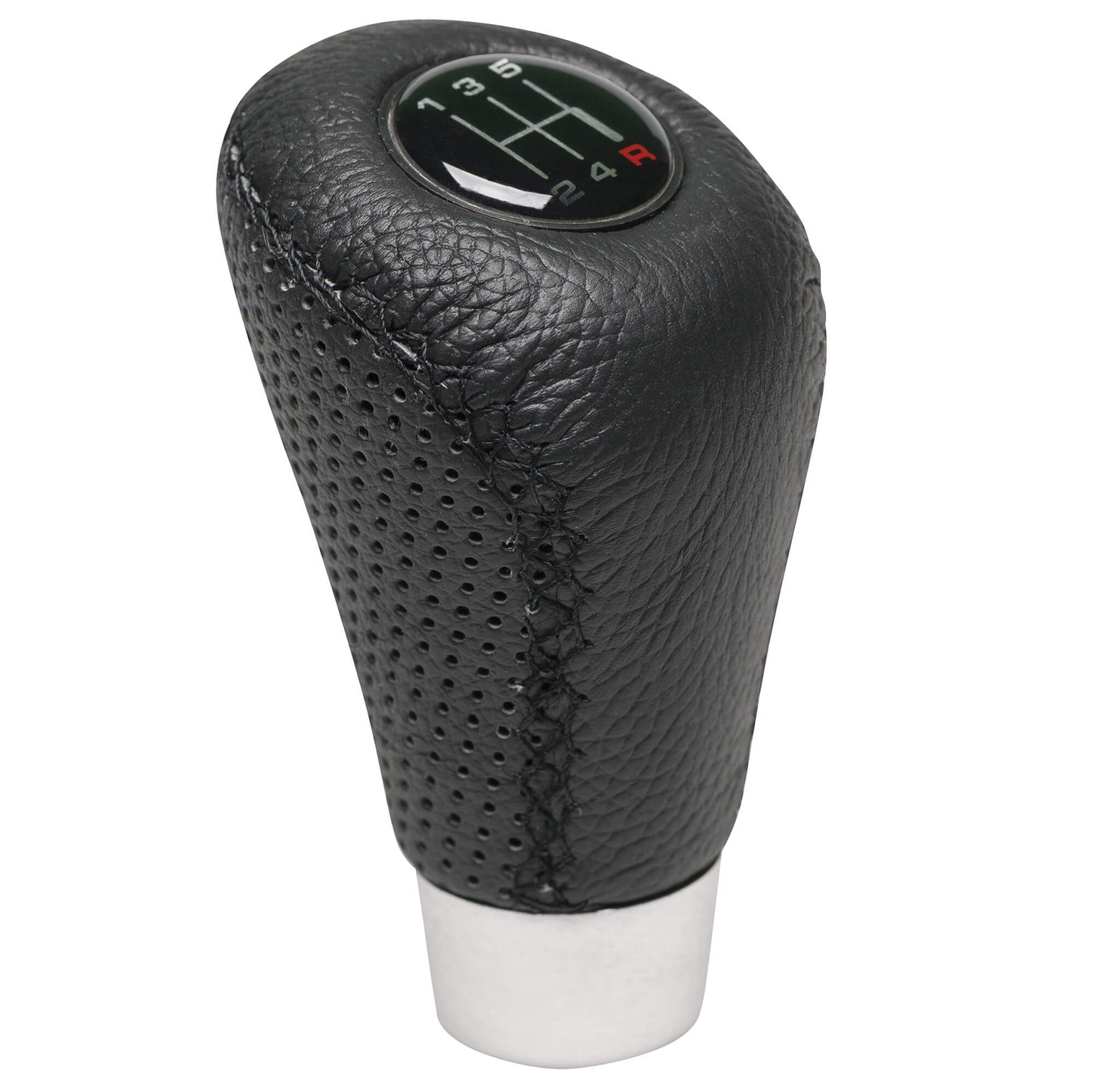 Manete Mudanças Auto  (universal) RACE SPORT em Pele com costura em Linha Preta