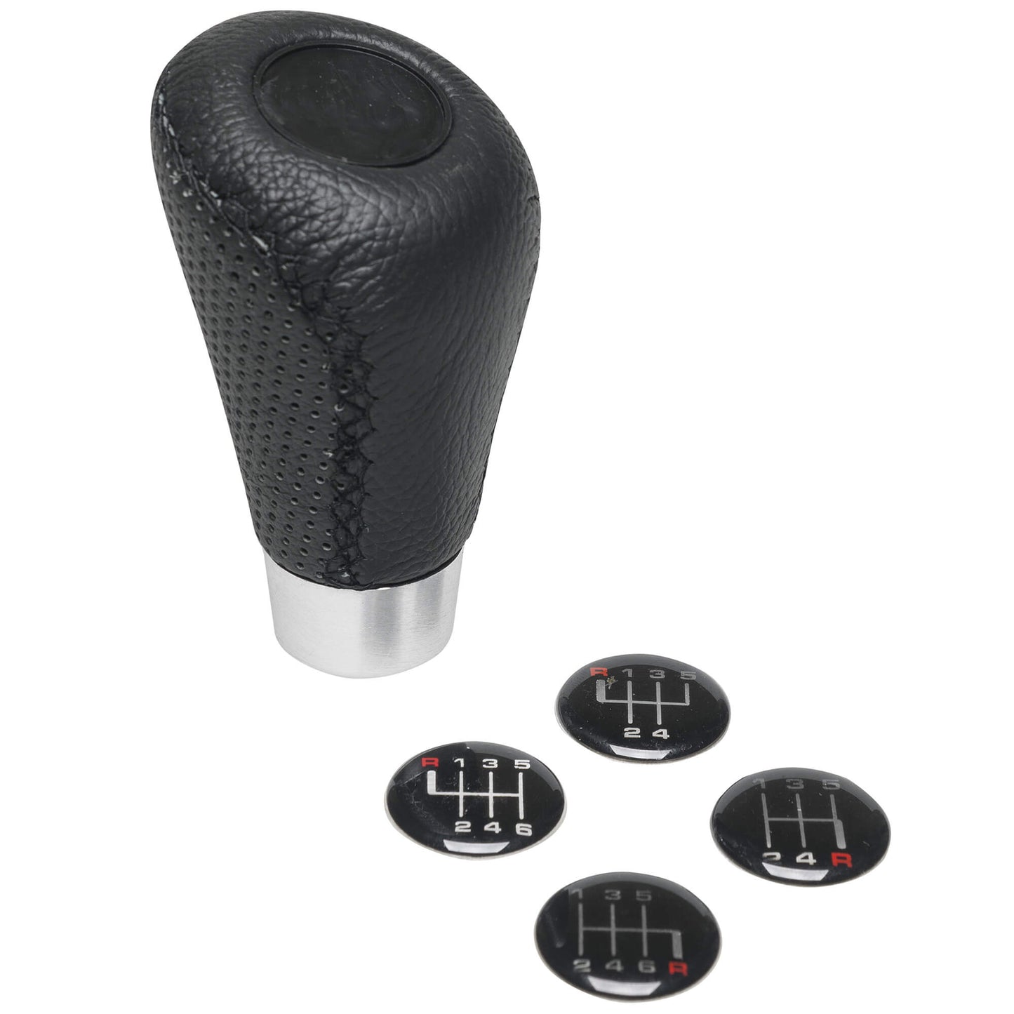 Manete Mudanças Auto  (universal) RACE SPORT em Pele com costura em Linha Preta