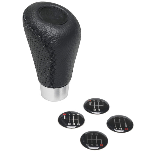 Manete Mudanças Auto  (universal) RACE SPORT em Pele com costura em Linha Preta