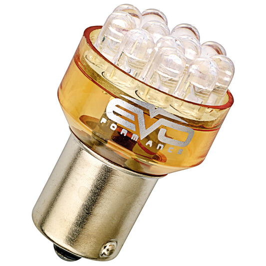 Lâmpada EVO C/ Leds 1156 BA15S 12V Amber 2 UND