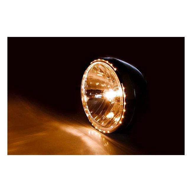 Farol Moto Reno II 7" H4. com anel halo. Cromado