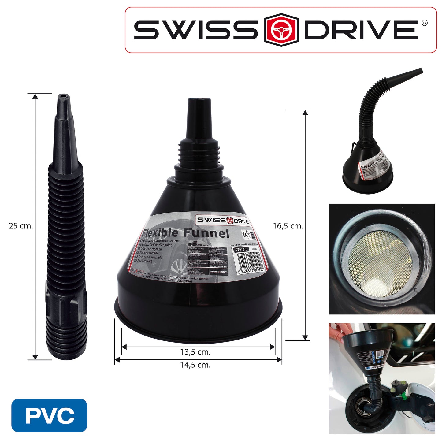 Funil de Emergência com Filtro SWISS DRIVE