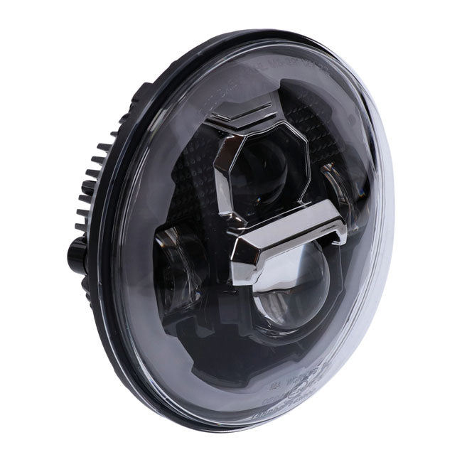 Farol LED brilhante de 7". Preto