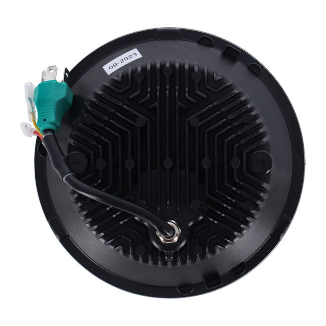 Farol LED brilhante de 7". Preto